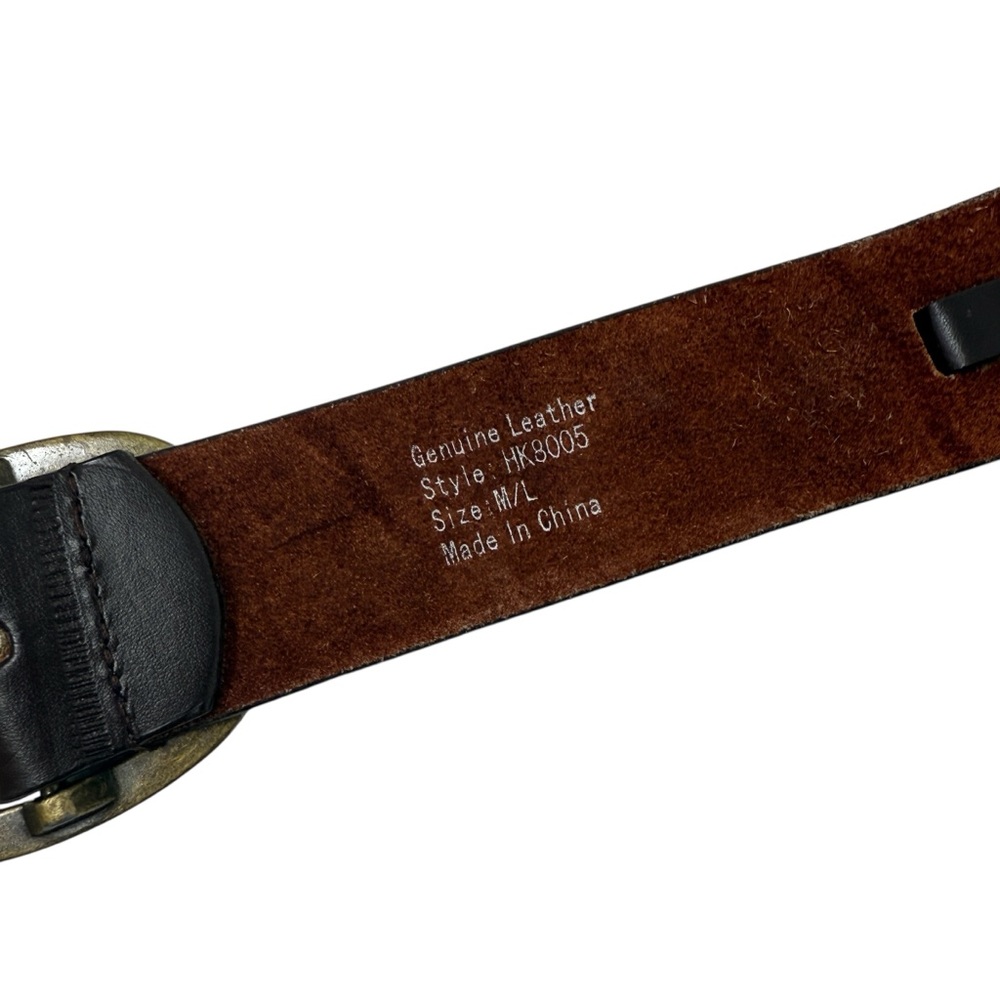 Brown Leather Concho Western Boho Hippie Festival Cowgirl Statement Belt M/L - Picture 4 of 9